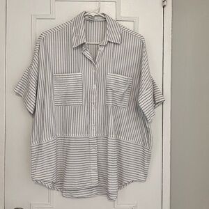 Madewell oversized, flannel button-down